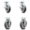 Service Caster 8 Inch Kingpinless Thermoplastic Rubber Wheel Caster Brakes 2 Rigid SCC, 2PK SCC-KP30S820-TPRRD-SLB-2-R-2 - alternate 1